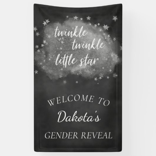Banderoles Twinkle Little Star | Gris de charbon et argent (Vertical)