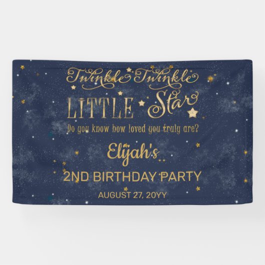 Banderoles Twinkle Twinkle Little Star Boy 2e fête d'annivers (Horizontal)