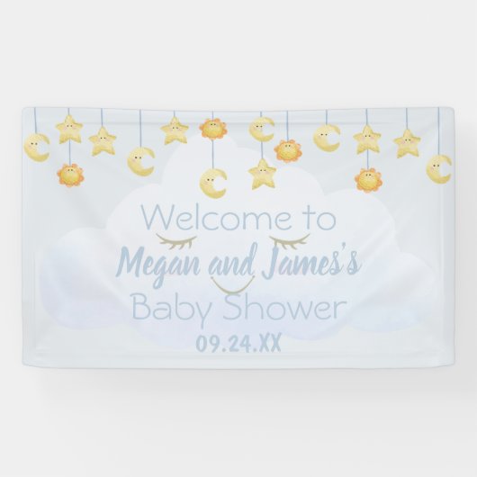 Banderoles Twinkle Twinkle Stars Sprinkle Cloud Baby Shower (Horizontal)
