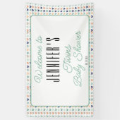 Banderoles Twins Modern Twins Baby shower Bienvenue (Vertical)