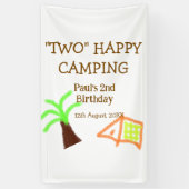 Banderoles Two happy camping 2nd birthday tree camp kids (Vertical)