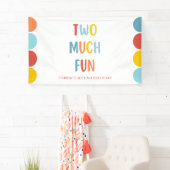 Banderoles Two Much Fun 2nd Birthday Party Banner (En situation)