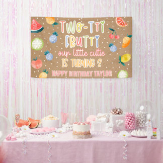 Banderoles Two-tti Frutti Deuxième Anniversaire Papier Kraft