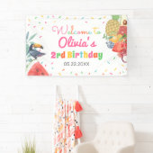 Banderoles Twotti Fruitti Fruits Toucan Anniversaire Contexte (En situation)