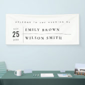 BANDEROLES TYPOGRAPHIE BLANC NOIR MODERNE ACCUEIL MARIAGE (Salon professionnel)