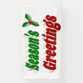 Banderoles Typographie de Noël à Holly Joyeuses Fêtes (Verticale)