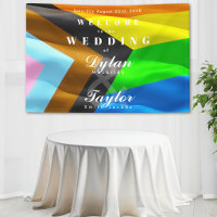 Typographie du drapeau de fierté de mariage de bie