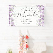 Banderoles Typographie Élégante Floral Juste Marié (En situation)