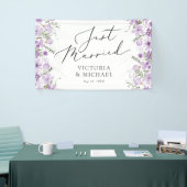 Banderoles Typographie Élégante Floral Juste Marié (Salon professionnel)