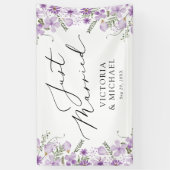 Banderoles Typographie Élégante Floral Juste Marié (Vertical)