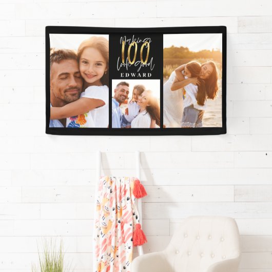 Banderoles Typographie en or noir à 10 ans  (En situation)