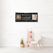 Banderoles Typographie Moderne Diplômée Photo Black Gold Star (En situation)