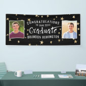 Banderoles Typographie Moderne Diplômée Photo Black Gold Star (Salon professionnel)