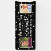 Banderoles Typographie Moderne Diplômée Photo Black Gold Star (Vertical)