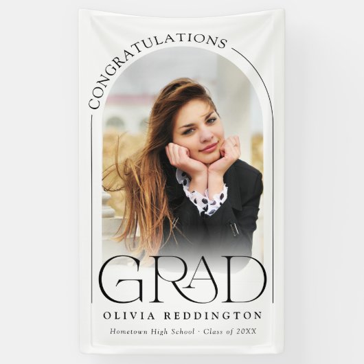 Banderoles Typographie moderne Photo Arch Graduation Party (Vertical)