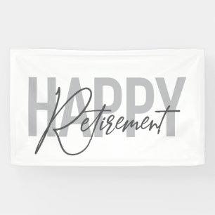 Banderoles Typographie moderne, simple, cool Happy Retirement