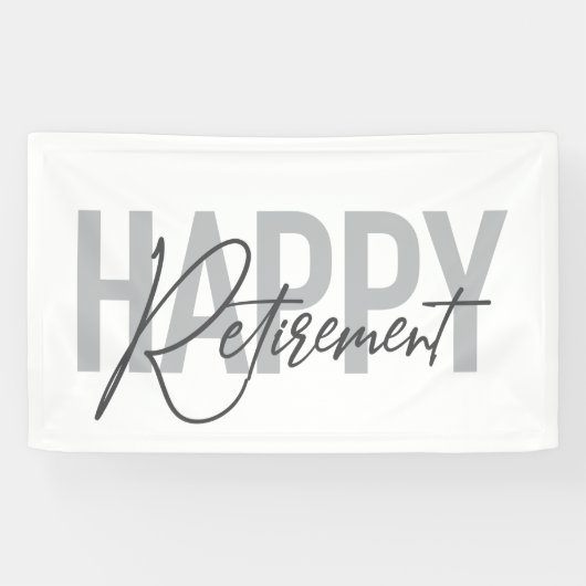 Banderoles Typographie moderne, simple, cool Happy Retirement (Horizontal)
