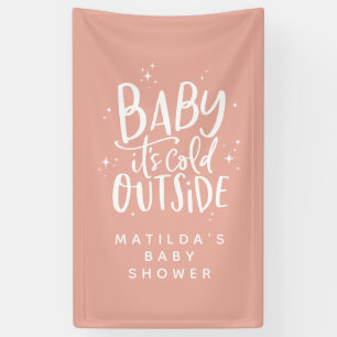 Banderoles Typographie simple moderne baby shower d'hiver