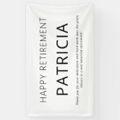 Banderoles Typographie simple Noir blanc Bonne retraite (Vertical)