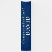 Banderoles Typographyl Félicitations Nom Blue Graduate (Vertical)