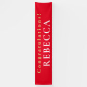 Banderoles Typographyl Félicitations Nom Red Graduate (Vertical)