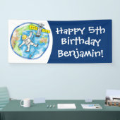 Banderoles Un astronaute amusant dans l'espace et la bande de (Salon professionnel)