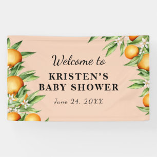 Banderoles Un Baby shower De Couleur Orange Un Peu Cutie