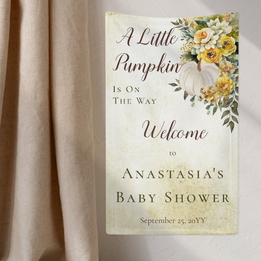 Banderoles Un Baby shower Floral D'Or Une Récolte Un Peu Citr