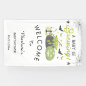 Banderoles Un Bébé brasse Baby shower Halloween Bienvenue (Horizontal)