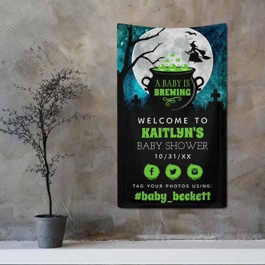 Banderoles Un Bébé brasse Baby shower Halloween Bienvenue