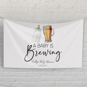 Banderoles Un Bébé Brasse Une Bouteille Baby shower De Verre