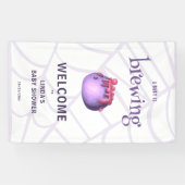 Banderoles Un bébé brasse une sorcière Baby shower d'Hallowee (Horizontal)