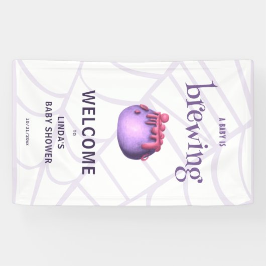 Banderoles Un bébé brasse une sorcière Baby shower d'Hallowee (Horizontal)