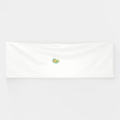 Banderoles un cachemire jaune et vert avec feuilles et fleurs (Horizontal)