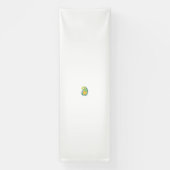 Banderoles un cachemire jaune et vert avec feuilles et fleurs (Verticale)