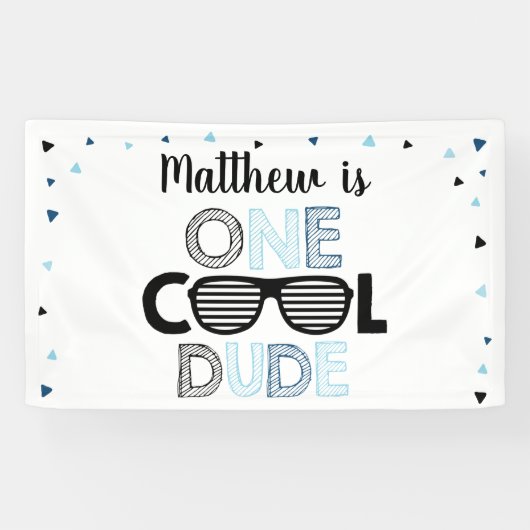 Banderoles Un Cool Dude Lunettes de soleil garçon Anniversair (Horizontal)