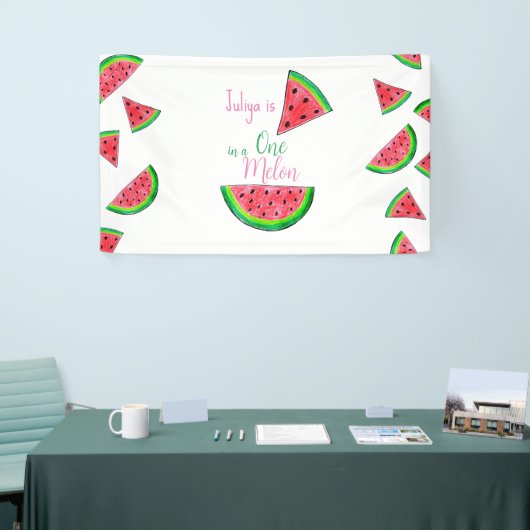 Banderoles Un dans un melon 1er anniversaire (Salon professionnel)