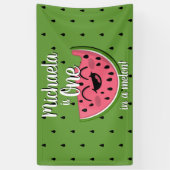 Banderoles Un dans un Melon Cute Watermelon Green Anniversair (Vertical)
