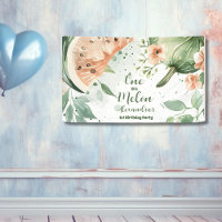 Un dans une pastèque Melon Aquarelle 1er Anniversa