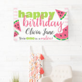 Banderoles Un dans une pastèque Melon Joyeux Anniversaire Cus (En situation)