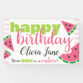 Banderoles Un dans une pastèque Melon Joyeux Anniversaire Cus (Horizontal)