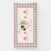 Banderoles Un dans une pastèque Melon Photo d'anniversaire (Verticale)