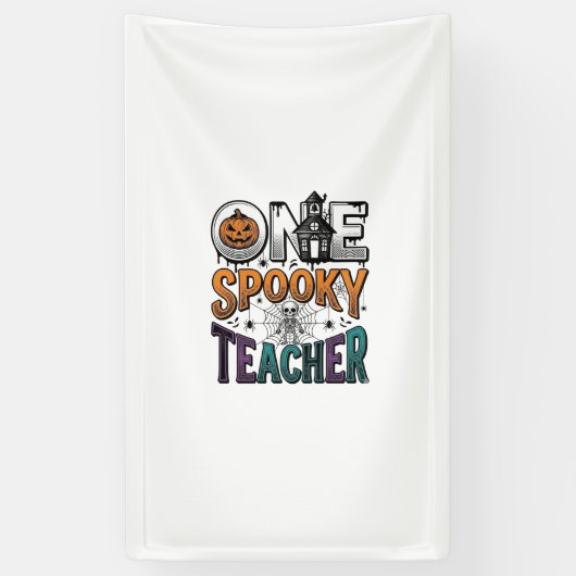 Banderoles Un design vectoriel Halloween d'un professeur effr (Vertical)