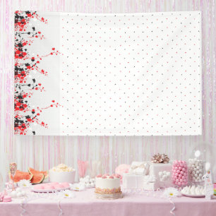 Banderoles Un ensemble complexe de design floral noir et blan