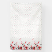 Banderoles Un ensemble complexe de design floral noir et blan (Verticale)