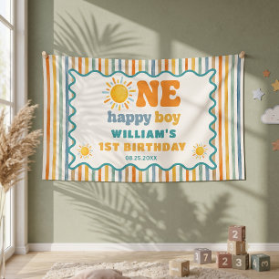 Banderoles Un garçon heureux 1er anniversaire soleil