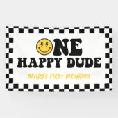 Banderoles Un joyeux Mec Sourire Visage Garçon Premier Annive (Horizontal)