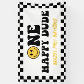 Banderoles Un joyeux Mec Sourire Visage Garçon Premier Annive (Vertical)