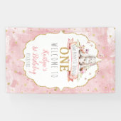 Banderoles Un lapin devient un premier anniversaire Bienvenue (Horizontal)