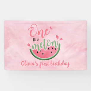 Banderoles Un melon d'eau aquarelle One in a Melon 1er annive